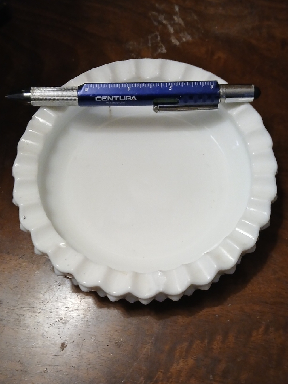 White Scalloped Milk Glass Dish
